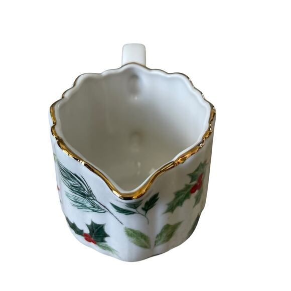 Grace Teaware Christmas Holly Poinsettia Porcelain Sugar & Creamer Set New - Picture 15 of 16